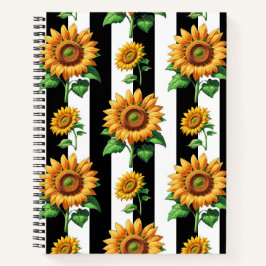 Flor de girassol Black Stripes brancas