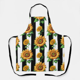 Flor de girassol Black Stripes brancas
