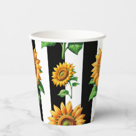 Flor de girassol Black Stripes brancas