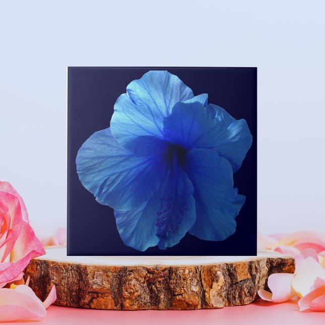 Flor de Hibiscus Azul (Blue Hibiscus Flower Tile)