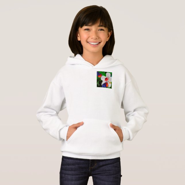 Flor de Hibiscus com T-Shirt Básico Escuro de 2 Ti (Frente Completa)