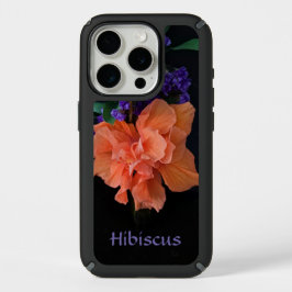 Flor de Hibiscus Laranja Tropical em Preto