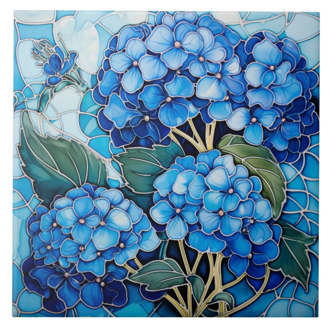 Flor de Hydrangea Azul (Frente)