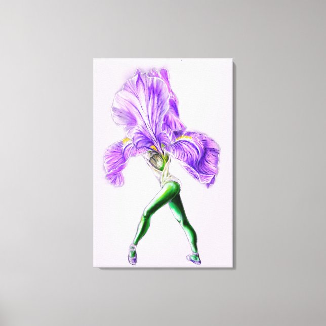 Flor de Íris Bailarina Impressão em Tela (Frente)