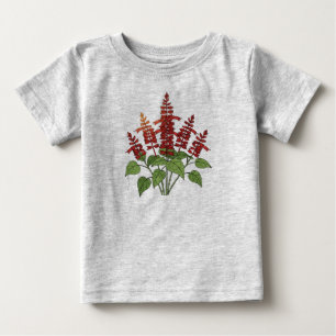 Flor de Jardim - Camisa Botânica de Salvia Escarla