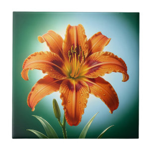 Flor de Lírio Laranja Vibrante em Flor