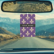 Flor de Lis, Bege sobre Roxo, Real, Seu Nome