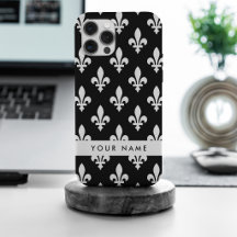 Flor de Lis, Branco sobre Preto, Branco, Seu Nome