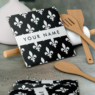Flor de Lis, Branco sobre Preto, Branco, Seu Nome