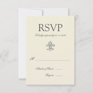 Flor de lis elegante que Wedding RSVP