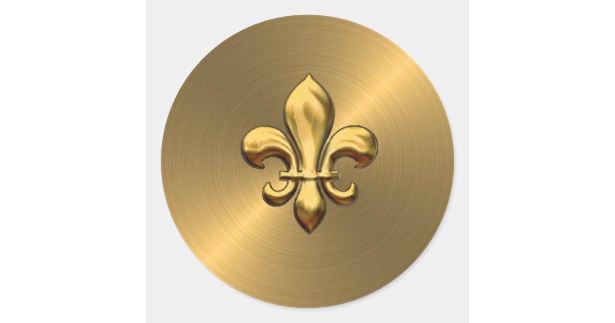 Flor de lis no fundo do ouro adesivo Zazzle Armario Fruteira ~ Flor de lis no fundo do ouro adesivo Zazzle