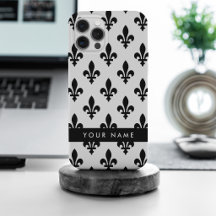 Flor de Lis, Preto sobre Branco, Preto, Seu Nome