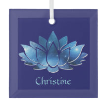 Flor de Lotus Galáxico Azul Cósmico com Nome