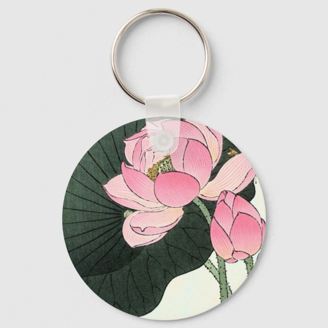 Flor de Lotus Japonês - Chaveiro de Arte Finas da  (Frente)