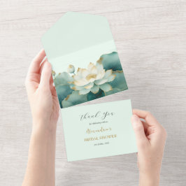 Flor de Lótus Personalizada Obrigada Chá de Noiva