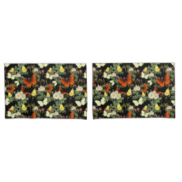 Flor de maçã e borboletas Fundo Negro