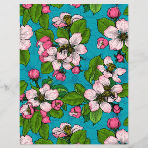 Flor de maçã em turquesa