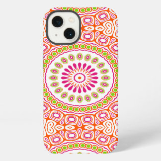Flor de Mandala de Primavera Rosa e Laranja Brilha