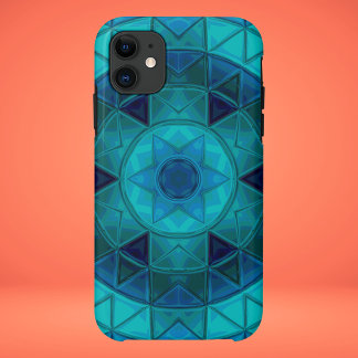 Flor de Mandala Mosaico Azul