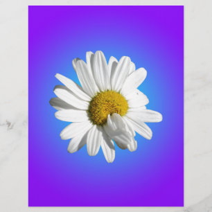 Flor de Margarida Branca Gradiente Azul Roxo