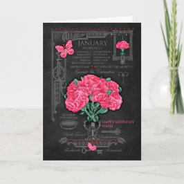 Flor de Nascimento Cartão Personalizado Janeiro Gi