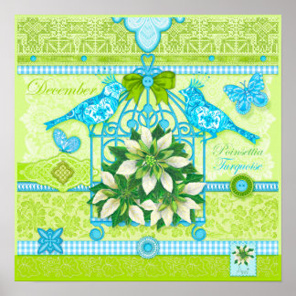 Flor de Nascimento e Gema Poster de gaiola de páss