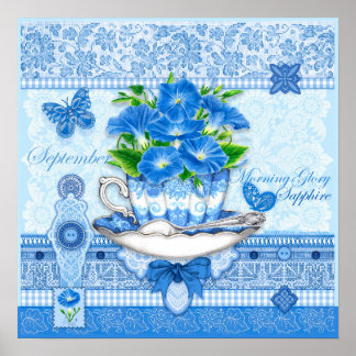 Flor de Nascimento e Gema Poster de Xícara de Chá