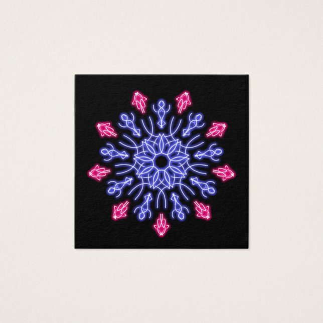 Flor de néon azul e vermelha (Frente)