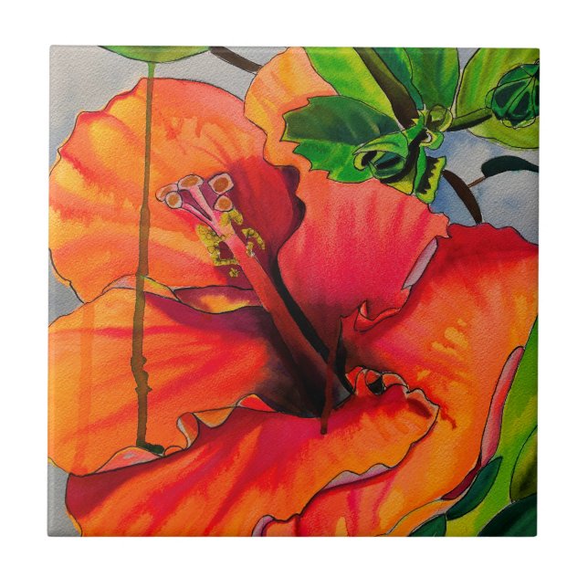 Flor de Neon Hibiscus Tropical (Frente)