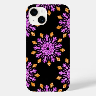 Flor de néon rosa e laranja