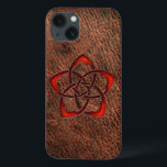 Flor de nó celta laranja em couro genuíno<br><div class="desc">Original - pelos projetos YANKA! Especialmente! Para aqueles que não leem fontes pequenas: ISSO NÃO É UM COZINHO!!! ESTA É UMA FOTO IMPRESSA DE COURO REAL. POR FAVOR,  LEIA COM CUIDADO A DESCRIÇÃO DO PRODUTO!!!</div>