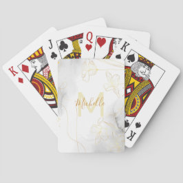 Flor de Ouro Elegante | Cartas de Baralho Monogram