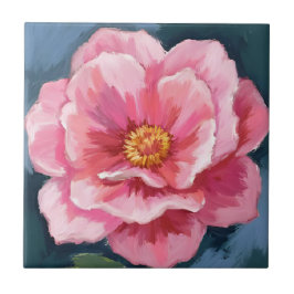 Flor de Peônia Rosa Aquarela Floral