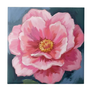 Flor de Peônia Rosa Aquarela Floral