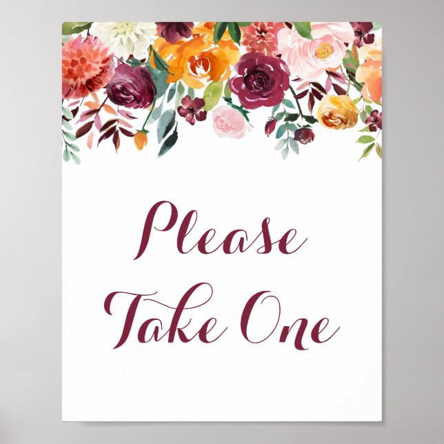 Flor De Queda Por Favor Tome Um Poster De Sinal, L (Frente)