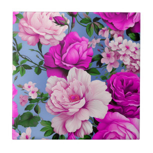 Flor de Rosa Roxo Grande Retro