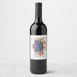 Flor de rótulo de vinho, sol