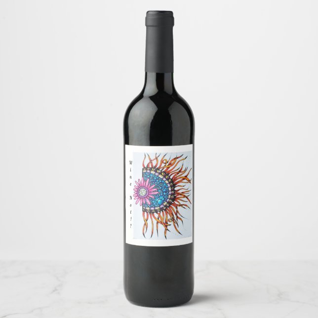 Flor de rótulo de vinho, sol (Frente)