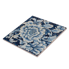 Flor de Tinta Azul Tradicional na China Art 11°