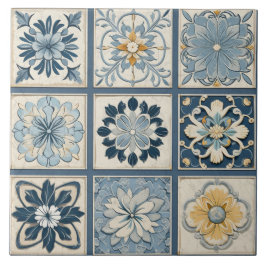 Flor de Tinta Azul Tradicional na China Art 12°