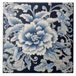 Flor de Tinta Azul Tradicional na China Art 13°