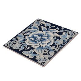 Flor de Tinta Azul Tradicional na China Art 13°