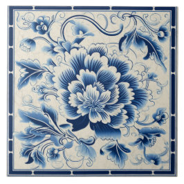 Flor de Tinta Azul Tradicional na China Art 14°
