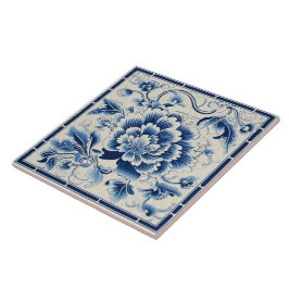 Flor de Tinta Azul Tradicional na China Art 14°