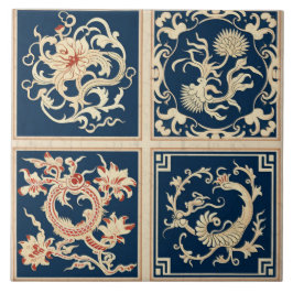 Flor de Tinta Laranja Tradicional na China Art 4