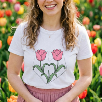 Flor de tulipa rosa botânica vintage