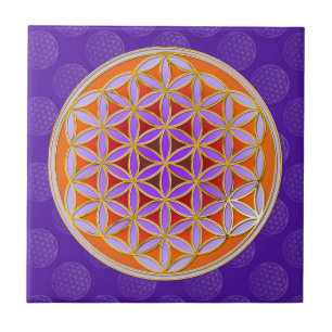 Flor De Vida - Estilo De Botão Violeta Laranja