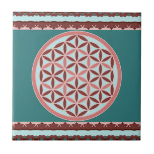 "Flor de Vida - Harmonia Pastel e Terrosa"