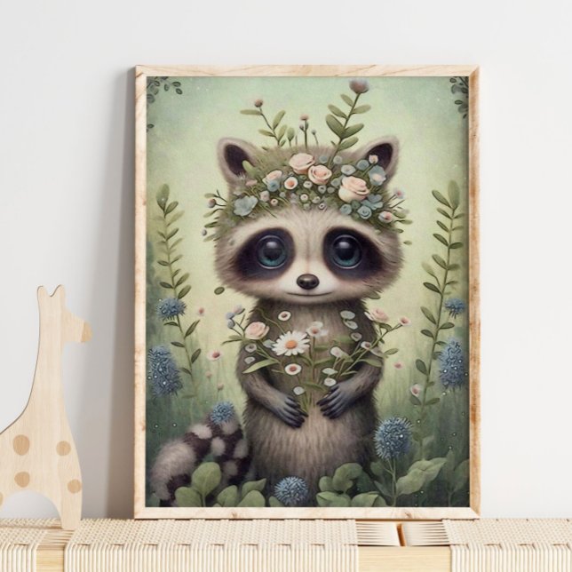 Flor do Bebê Raccoon | Impressão de Muro de Raccoo (Criador carregado)