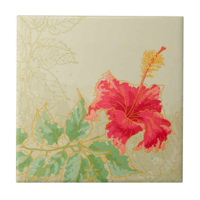 Flor do hibiscus no fundo tonificado (Frente)